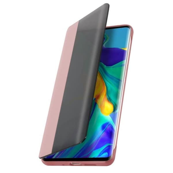Hus - AVIZAR - Huawei P30 Pro - Hård Skal - Fodral med Stort Fönster - Roséguld