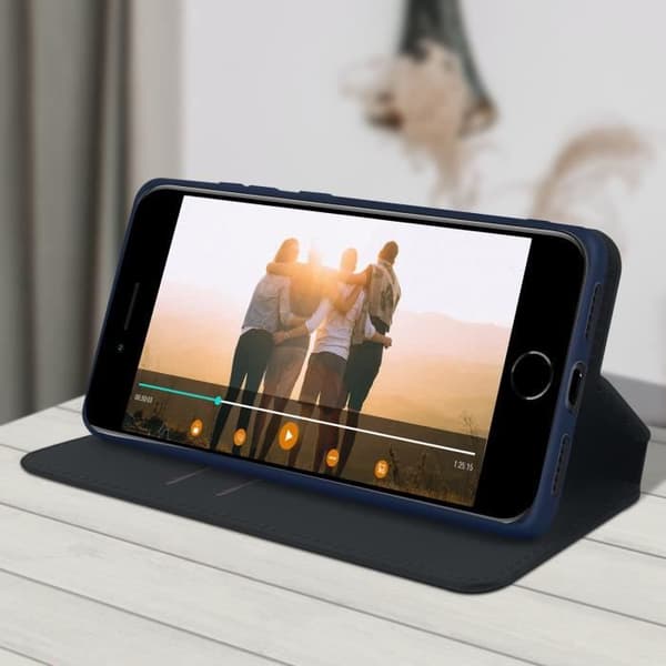 iPhone SE 2020 / 8 / 7 Fodral Folio Plånbok AVIZAR - Stödfunktion - Blå färg