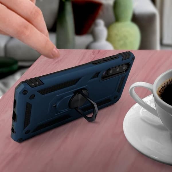 Baksidan - Huawei - P30 - Bi-material - Inbyggt videostöd - Mörkblå