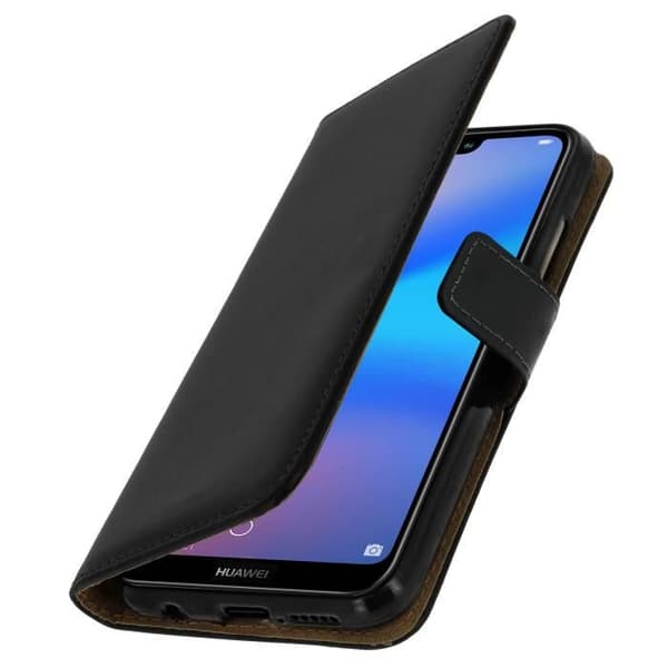 Huawei P20 Lite fodral Flip läder plånboksfodral silikonfodral svart