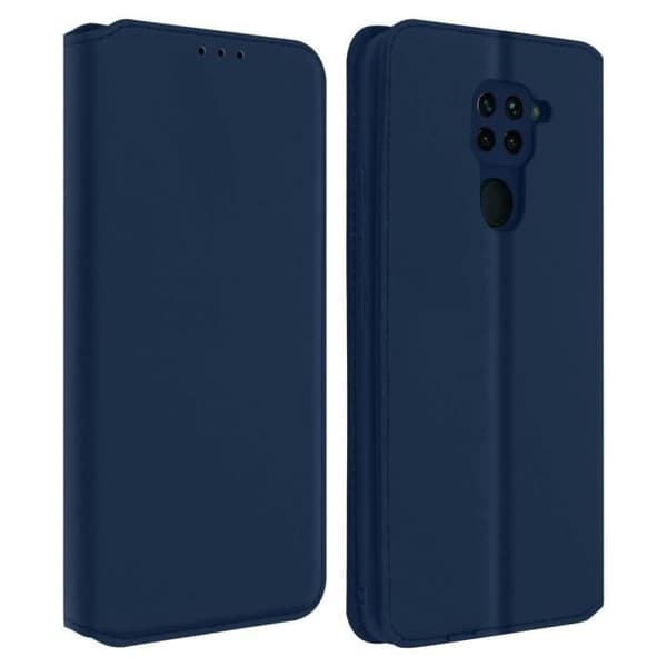Hölster - AVIZAR - Xiaomi Redmi Note 9 - Ekologiskt läder - Stöd funktion - Blå