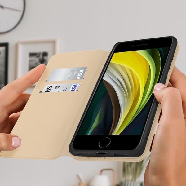 Housse iPhone SE 2020 / 8 / 7 - AVIZAR - Fickfodral - Ekoskinn - Magnetisk - Ställbart
