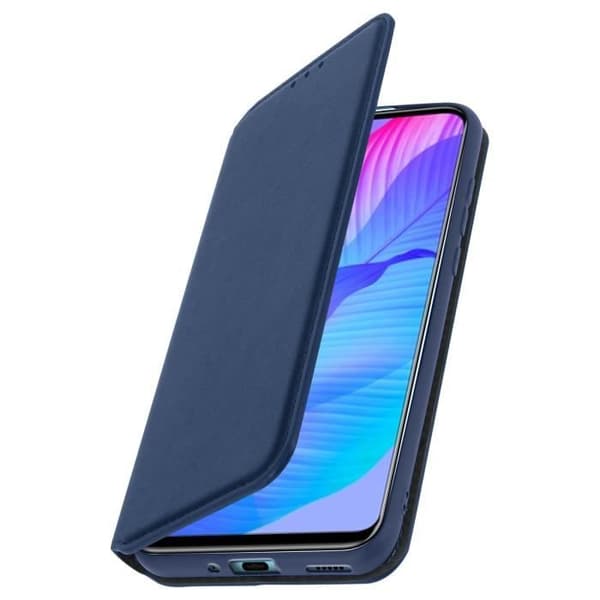 Housse - Huawei - P Smart S - Ekologiskt läder - Stödfunktion - Blå