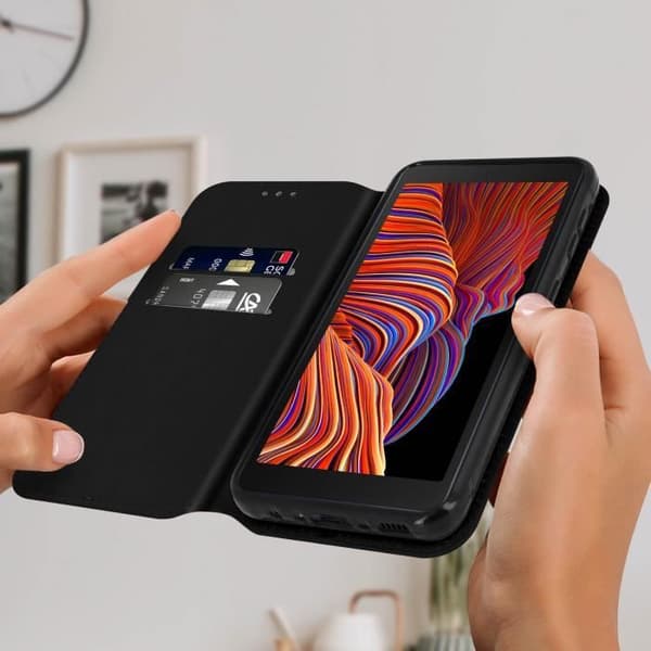 Fodral till Samsung Galaxy Xcover 5 - AVIZAR - Plånbok Video Support Funktion - Svart