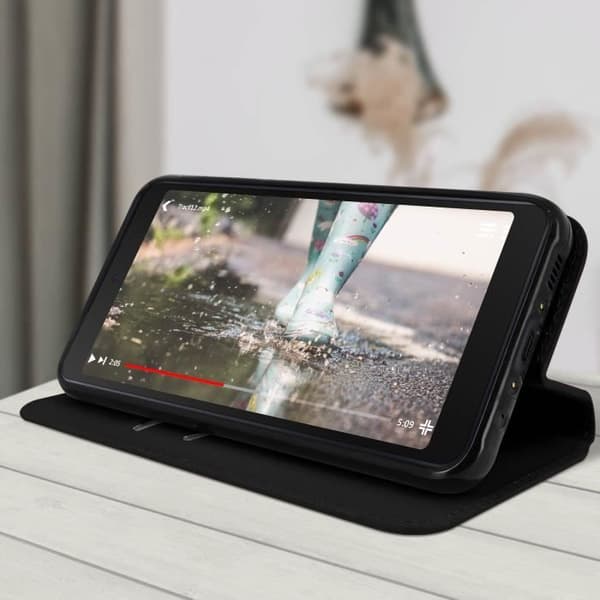 Fodral till Samsung Galaxy Xcover 5 - AVIZAR - Plånbok Video Support Funktion - Svart