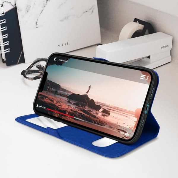iPhone 13-fodral - AVIZAR - Blå - Hård - Matt - Videostöd