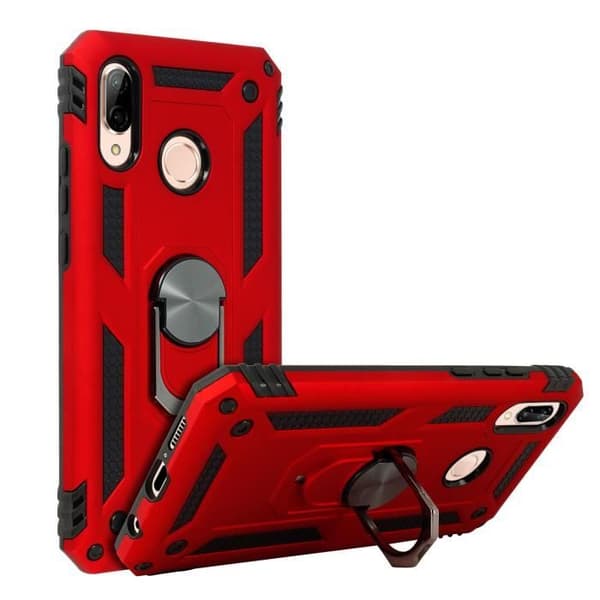 Coque - AVIZAR - P20 Lite - Bi-material - Hållringsfunktion - Röd videostöd