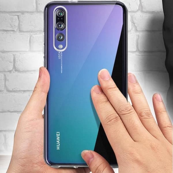 Skyddande fodral och film - Huawei - P20 Pro - Transparent silikon - Härdat glas - Komplett paket