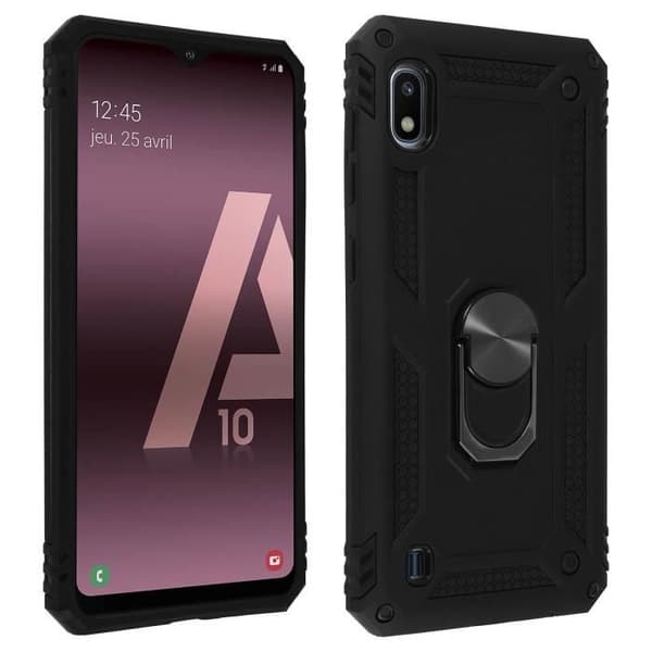Coque - AVIZAR - Galaxy A10 - Bi-material - Hållring - Svart videostöd