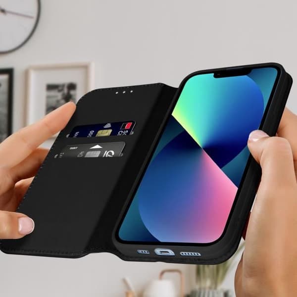 iPhone 13 Mini Fodral - Svart - Plånbok med Lock - Videostöd - Hel Skydd - Magnetisk