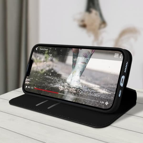 iPhone 13 Mini Fodral - Svart - Plånbok med Lock - Videostöd - Hel Skydd - Magnetisk