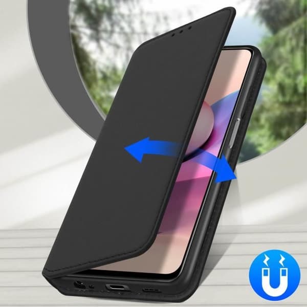 Hoes - Xiaomi - Redmi Note 10 / Note 10s - Ekologisk läder - Videostöd - Inbyggd kortfick.