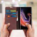 Miniatyrbild 3 av 4: Etui - Samsung - Galaxy Note 9 - Äkta läder - Brun - Videostöd funktion