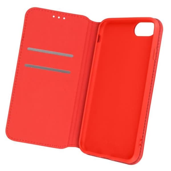 iPhone SE 2020, 8, 7, 6 och 6S Fodral Flip Wallet Röd Videostöd Röd