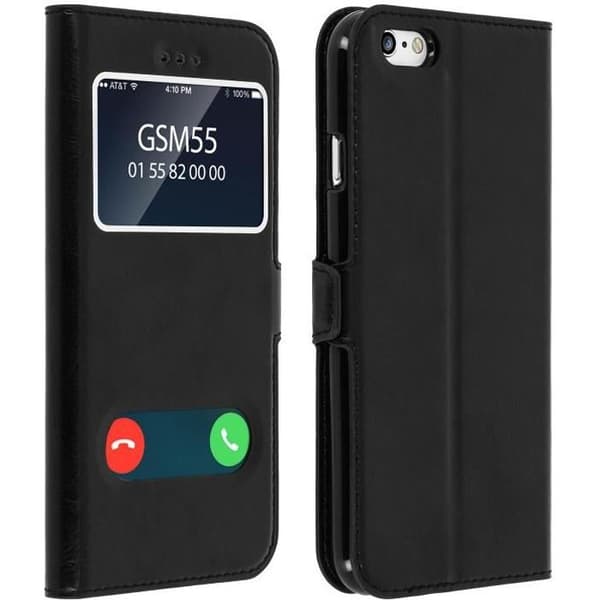 iPhone 6/iPhone 6S-fodral - MÄRKE - Flip-etui - Ekoleder - Svart - Stödfunktion