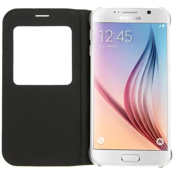 Window Flip Fodral till Samsung Galaxy S6 - Svart skal