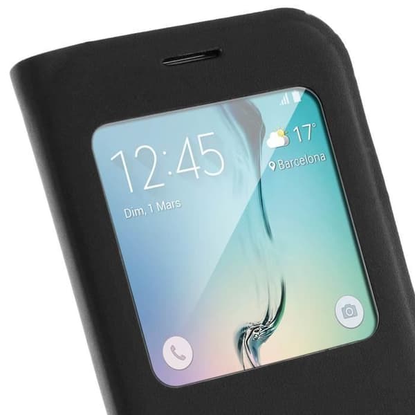 Window Flip Fodral till Samsung Galaxy S6 - Svart skal