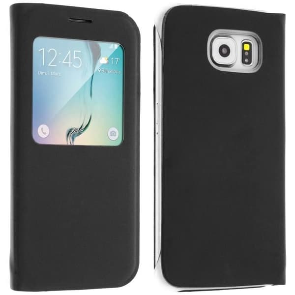 Window Flip Fodral till Samsung Galaxy S6 - Svart skal