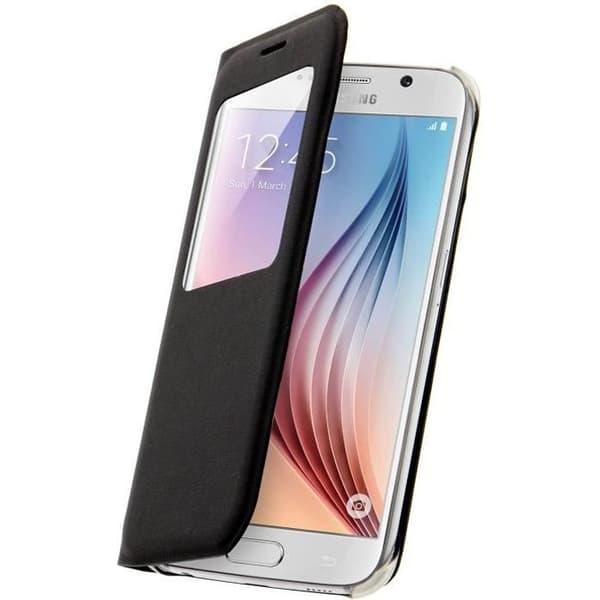 Window Flip Fodral till Samsung Galaxy S6 - Svart skal