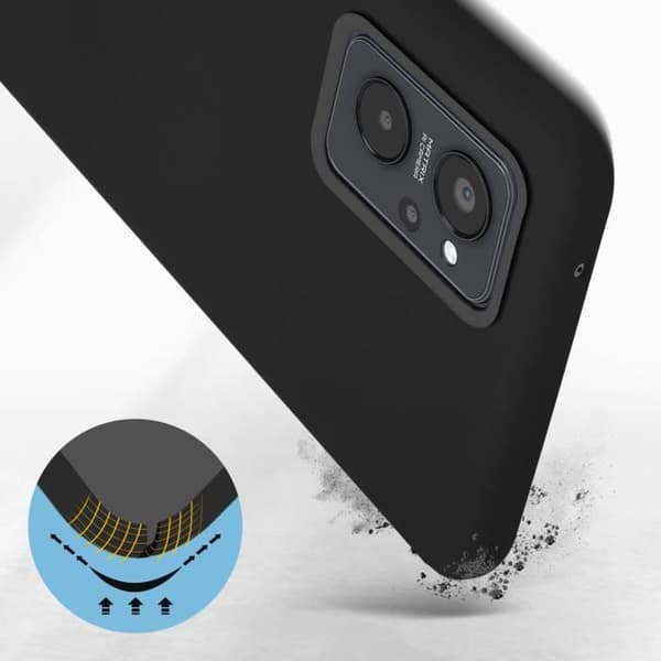 Skyddande skal - AVIZAR - Realme 9i, Oppo A76, A96 - Semi-rigid silikon - Mjuk finish - Svart