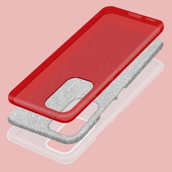 Samsung Galaxy A53 5G Fodral - AVIZAR - Glitter - Avtagbar folie - Röd