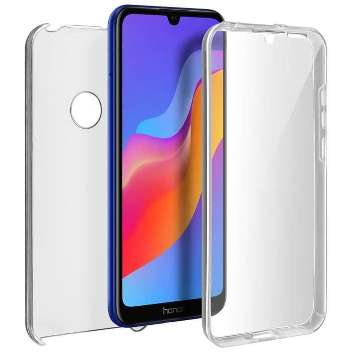 Huawei Y6 2019 Fodral Ryggskydd Hårt Fram Soft Touch Transparent Vit