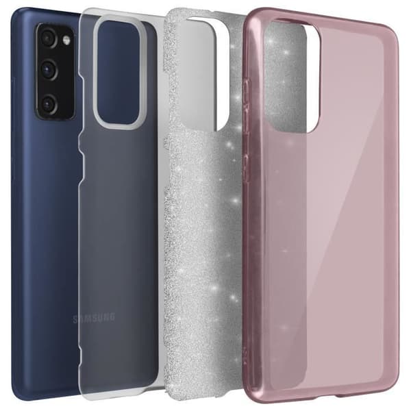 Samsung Galaxy S20 FE Glitter Avtagbart halvstyvt silikonfodral Rosa Rosa