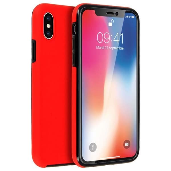 Skyddshölje - Apple - iPhone X / XS - Silikon - Polykarbonat - Röd