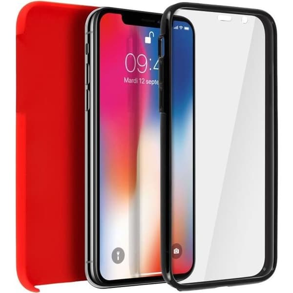 Skyddshölje - Apple - iPhone X / XS - Silikon - Polykarbonat - Röd
