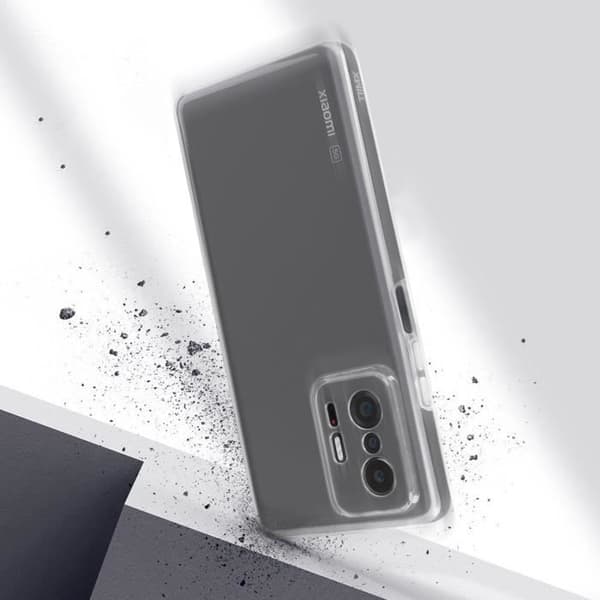 Xiaomi 11T och 11T Pro Fodral Transparent styv baksida och transparent vit front