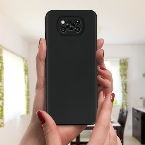 Xiaomi Poco X3 Fodral Hårt ryggskydd och mjuk framsida Svart Svart