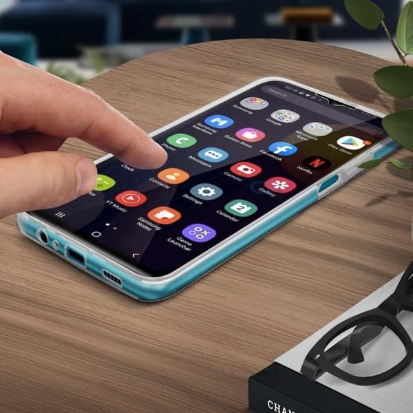 Fodral till Samsung Galaxy M12 hård bak och mjuk framsida - genomskinlig