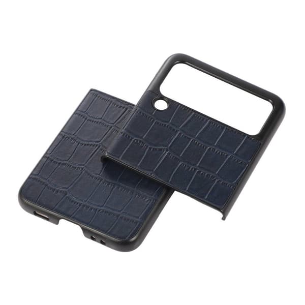 Krokodille læder cover Samsung Galaxy Z Flip 4 - Blå