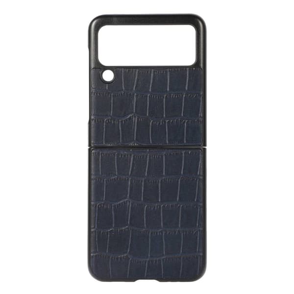 Krokodille læder cover Samsung Galaxy Z Flip 4 - Blå