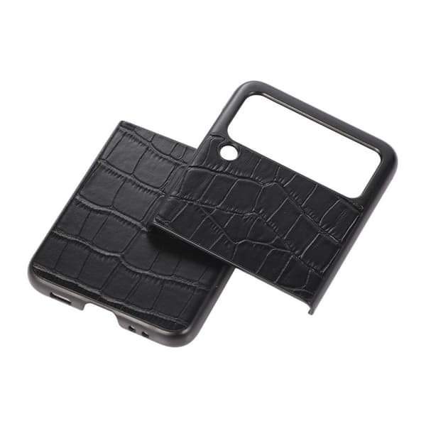 Krokodillelær deksel Samsung Galaxy Z Flip 4 - Sort