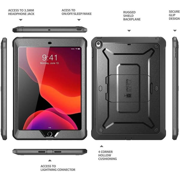 Supcase iPad 10.2 2019/2020/2021 Skal Unicorn Beetle Pro Svart