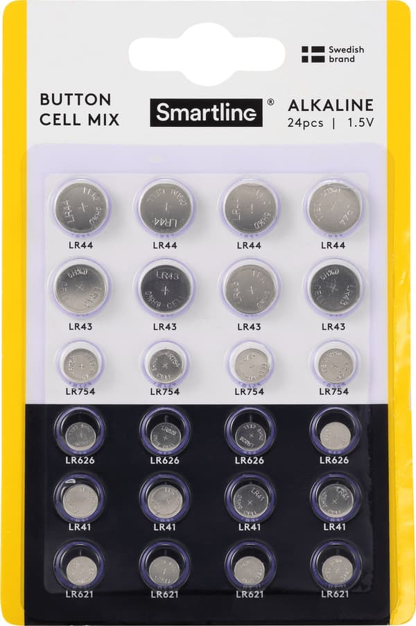 Smartline Alkaliskt Knappcell Mix 1.5V 24-pack