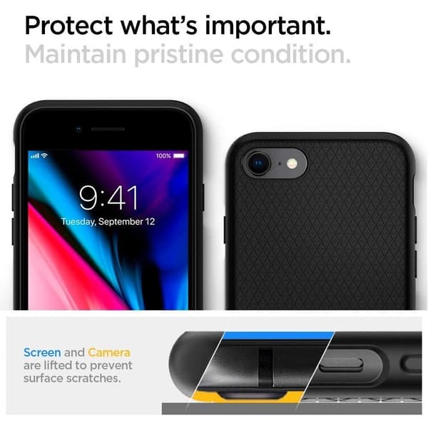 Spigen iPhone 7/8/SE Skal Liquid Air Svart
