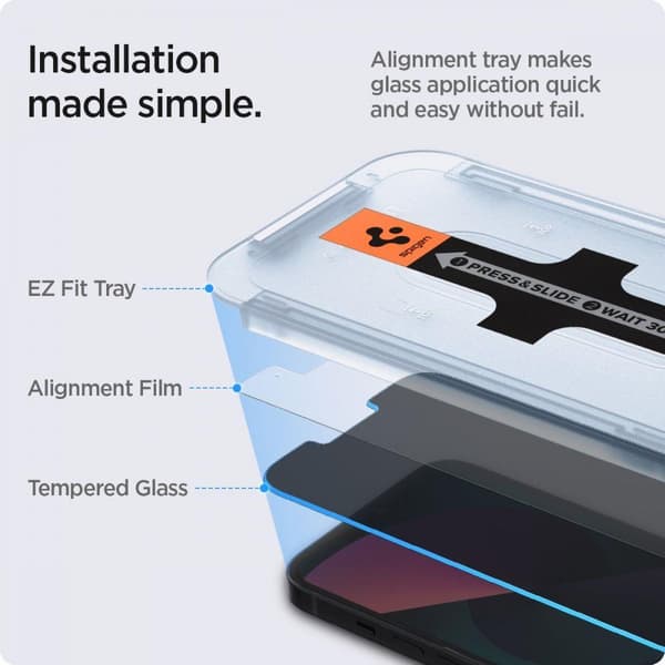 Spigen 14 Plus / iPhone 13 Pro Max "Ez Fit" 2-PACK Skärmskydd Privacy