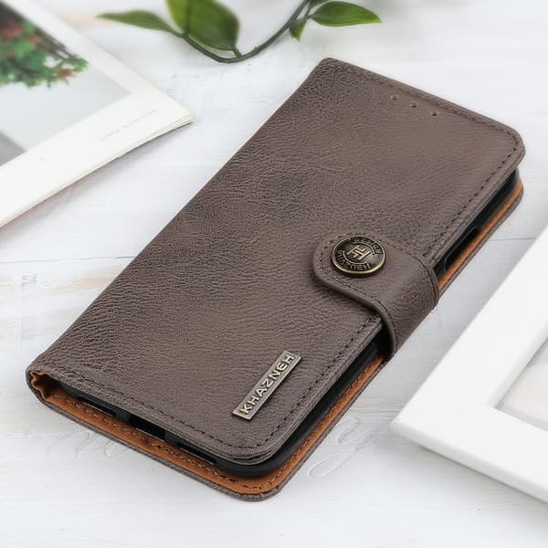 KHAZNEH Samsung Galaxy S21 FE Fodral Läder Khaki
