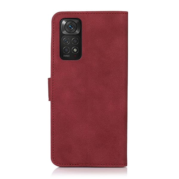 KHAZNEH Xiaomi Redmi Note 11 4G Fodral Retro Läder Röd