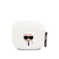 Miniatyrbild 1 av 2: Karl Lagerfeld AirPods 3 Ikoniskt Silikon Skal Med Ring Vit