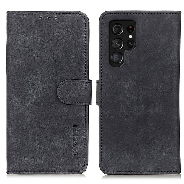 KHAZNEH Samsung Galaxy S22 Ultra Fodral Retro Läder Svart