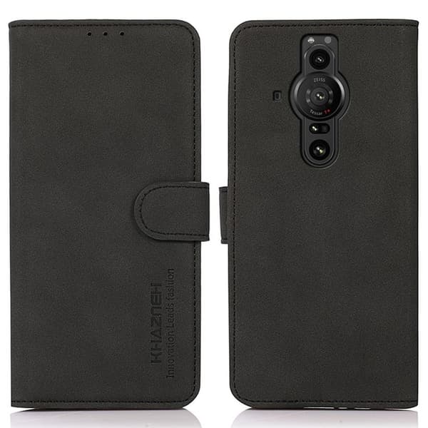 KHAZNEH Sony Xperia Pro-I Fodral Retro Läder Svart