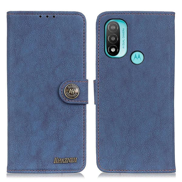 KHAZNEH Motorola Moto E20 / E40 Fodral Split Läder Blå