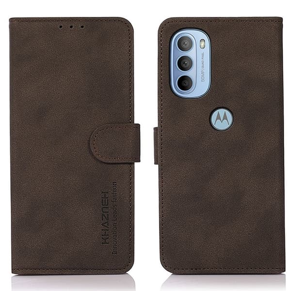 KHAZNEH Motorola Moto G31 / G41 Fodral Retro Läder Brun