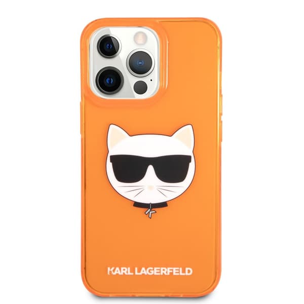 Karl Lagerfeld iPhone 13 Pro Skal TPU Choupette Fluorescent Orange