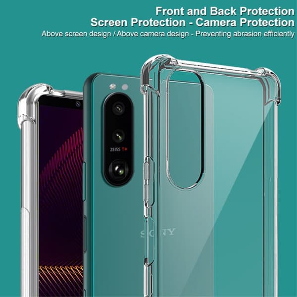 IMAK Sony Xperia 5 III Skal Shockproof TPU + Skärmskydd Tonad Svart