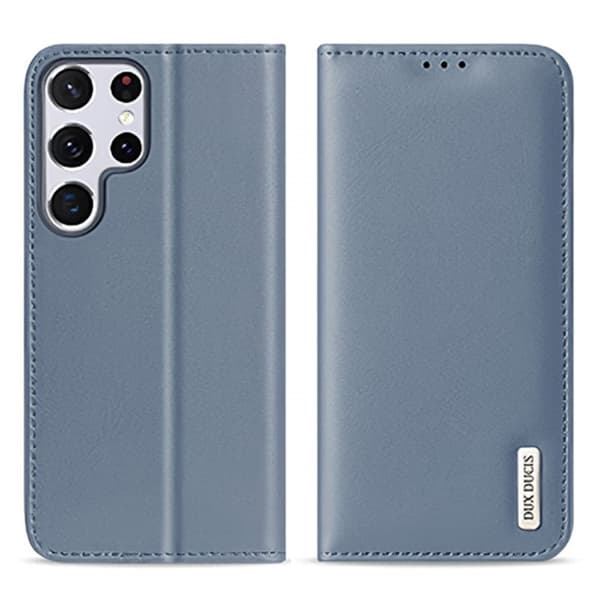 DUX DUCIS Samsung Galaxy S22 Ultra Fodral HIVO Äkta Läder Blå