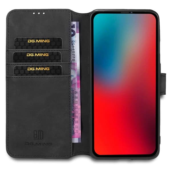 DG.MING iPhone 13 Pro Fodral Retro Läder Svart